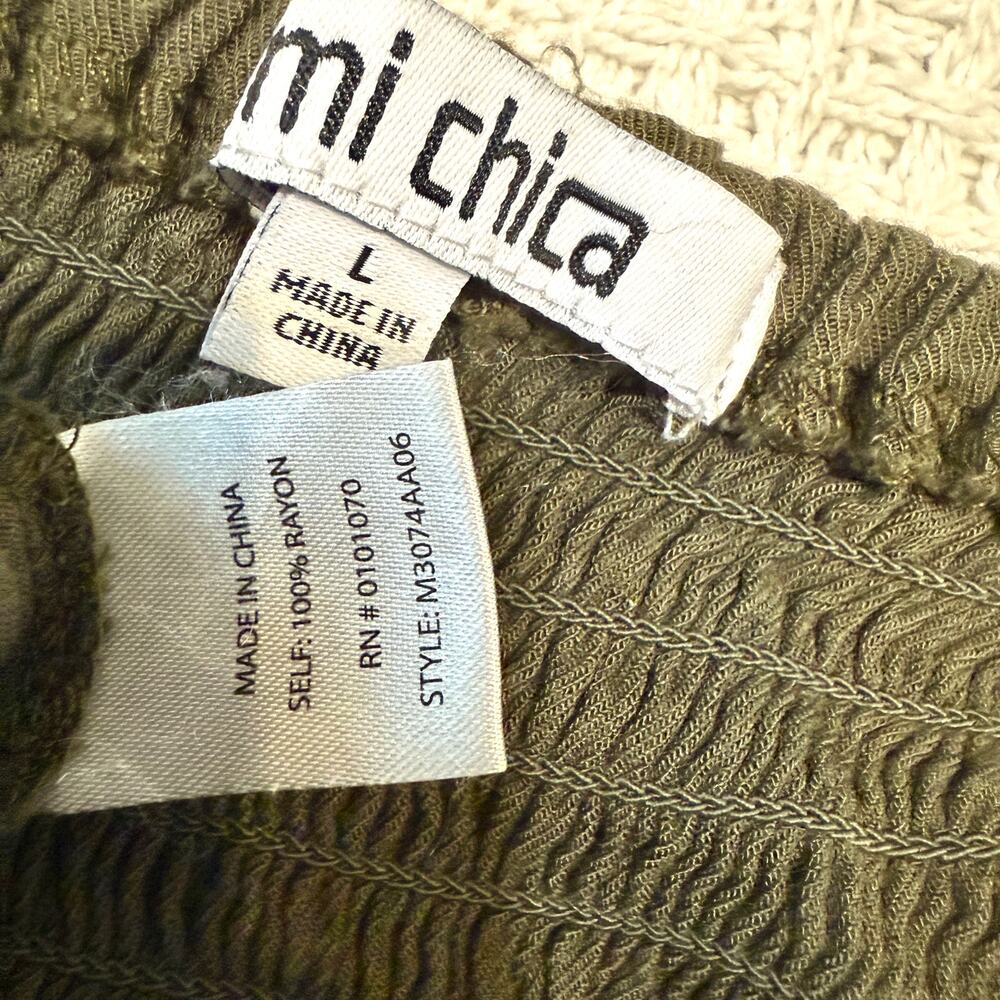 Mimi Chica large smocked cropped wide leg jumpsuit pant pockets P 3098 - Picture 4 of 11
